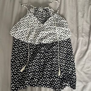 White and Black Blouse